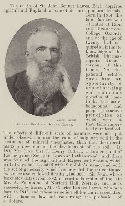 The Late Sir John Bennet Lawes by English Photographer