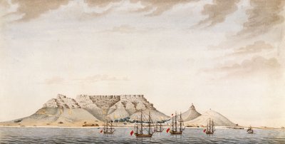 A British Fleet in Table Bay by English School
