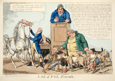 A Sale of Fox Hounds by English School