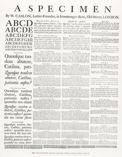 A Specimen by W.Caslon by English School