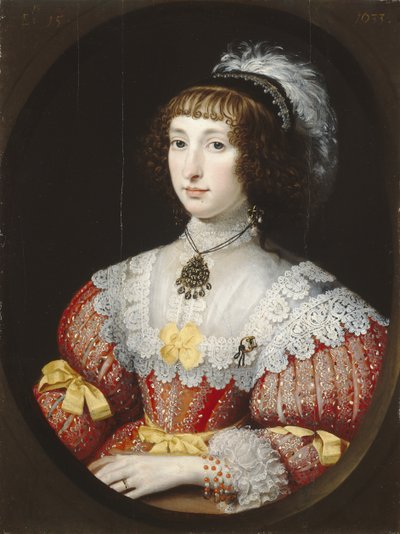 A Young Lady with a Plumed Headdress by English School
