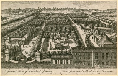 A general view of Vauxhall Gardens, London by English School