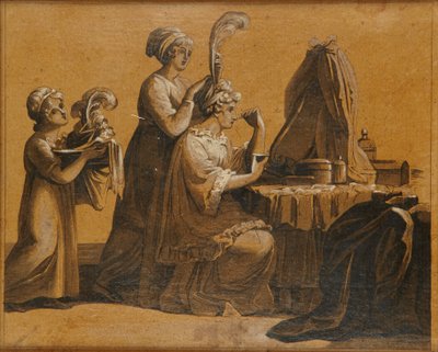A Lady at Her Dressing Table by English School