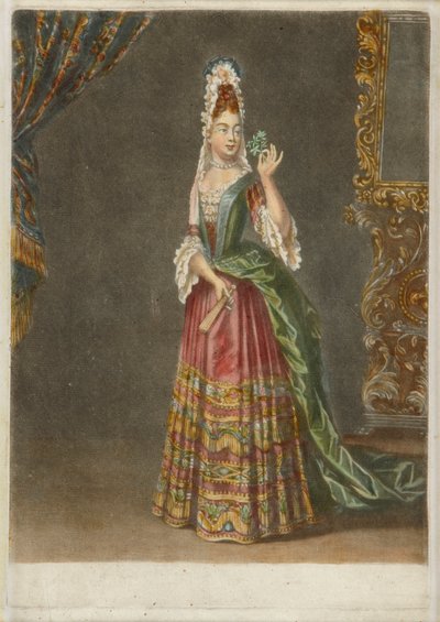 A lady in a mantua by English School