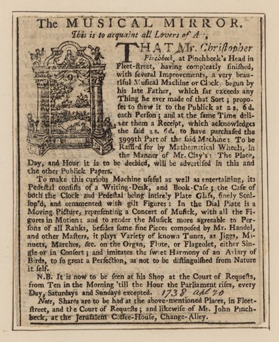 Advert for The Musical Mirror by English School