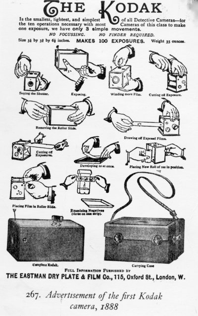 Advertisement of the First Kodak Camera, 1888 by English School