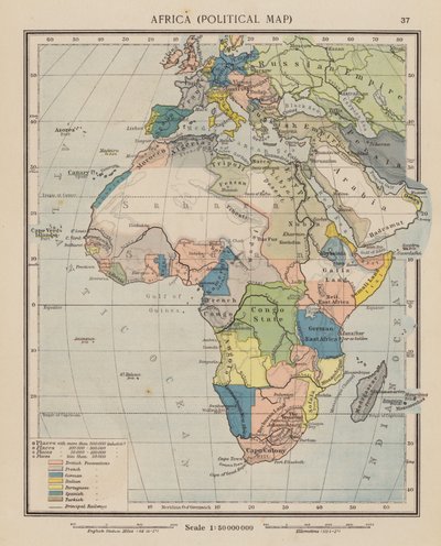 Africa, Political Map by English School