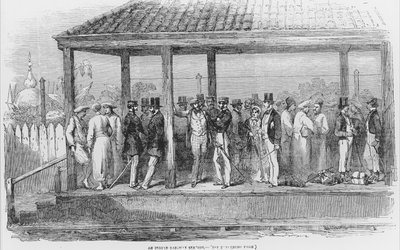 An Indian Railway Station, 1854 by English School