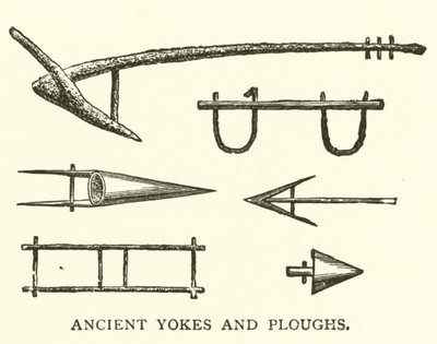 Ancient Yokes and Ploughs by English School