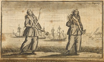 Ann Bonny and Mary Read pirates by English School
