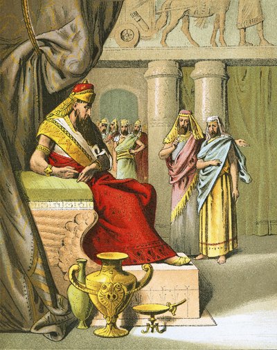 Arioch Brings in Daniel to the King by English School