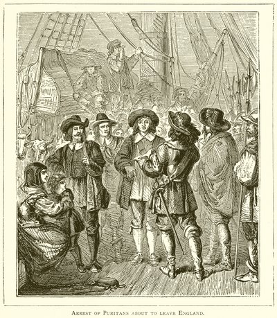 Arrest of Puritans About to Leave England by English School