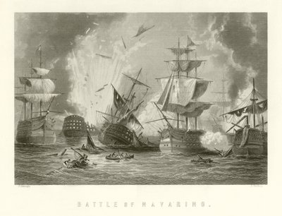 Battle of Navarino by English School