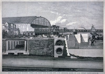 Bazalgette, The Thames Embankment, 1867 by English School