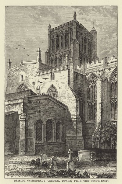 Bristol Cathedral, central tower, from the southeast by English School