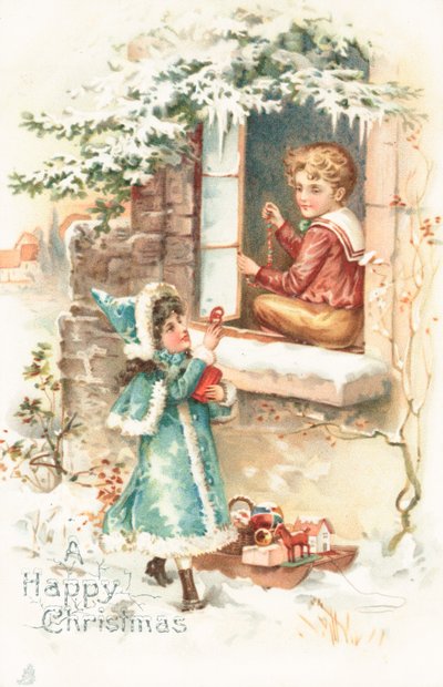 British Christmas Card by English School