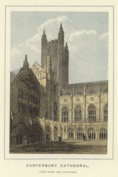 Canterbury Cathedral, View from the Cloisters by English School