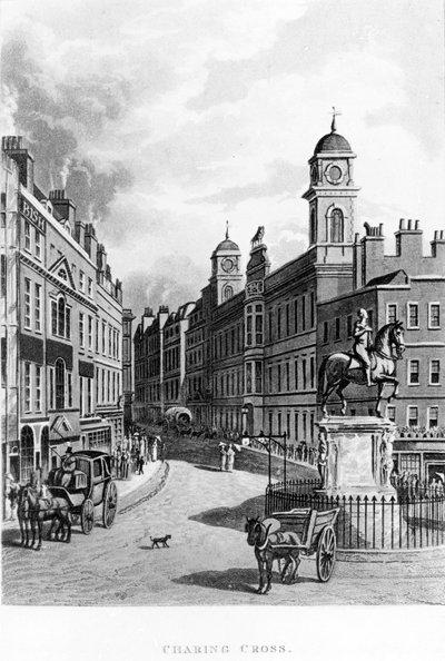 Charing Cross, Looking Up the Strand, 1811 by English School