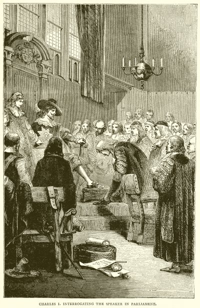 Charles I Interrogating the Speaker in Parliament by English School