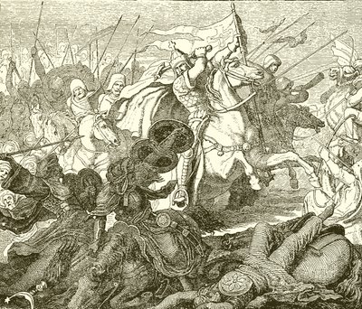 Charles Martel at Poitiers by English School