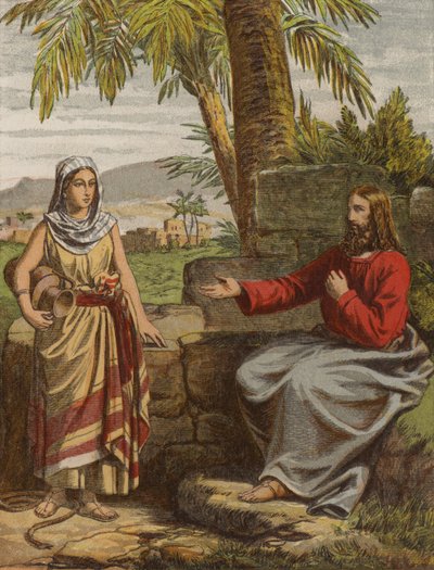 Christ and the Woman of Samaria by English School