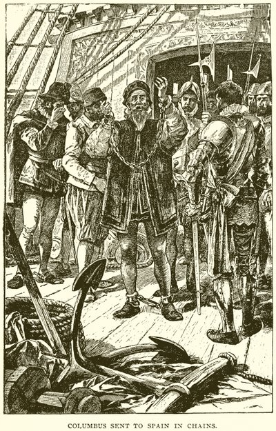 Columbus Sent to Spain in Chains by English School