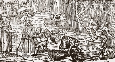 Contemporary woodcut showing the harvest by English School