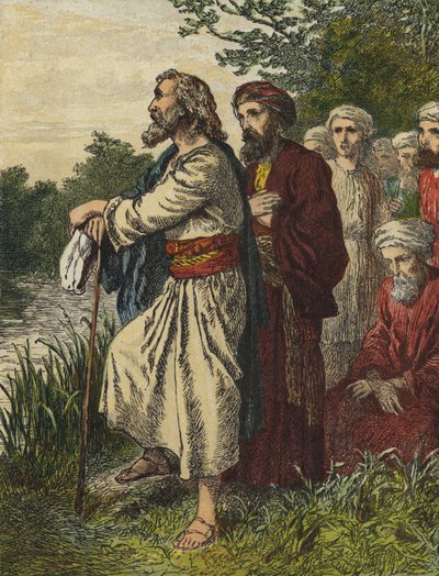 David and his friends retreating from Absalom by English School