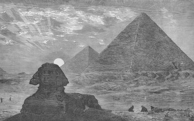 Distant view of the pyramids by English School