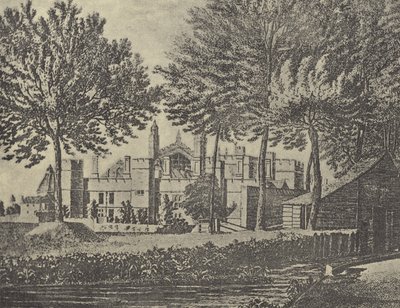 East View of the College, 1746 (engraving) by English School