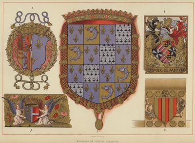 Examples of French Heraldry by English School