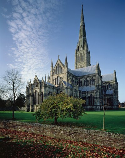 Exterior view of Salisbury Cathedral by English School