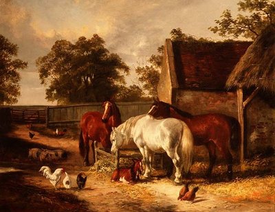 Farmyard Scene by English School