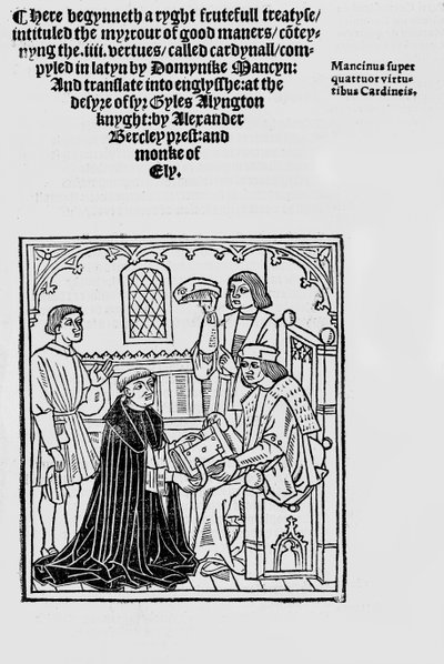 Frontispiece to Myrrour of Good Maners, 1523 by English School