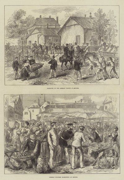 German Troops at Rheims by English School