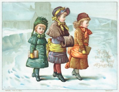 Girls Walking in the Snow by English School