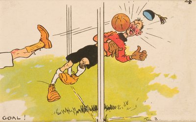 Goal!, mounted postcard by English School