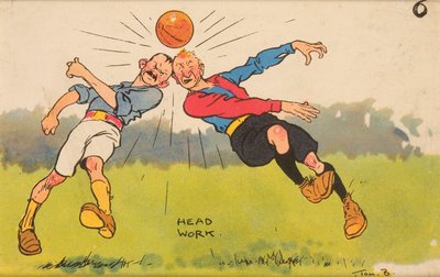 Head Work, mounted postcard by English School