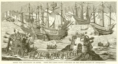 Henry VIII Embarking at Dover by English School