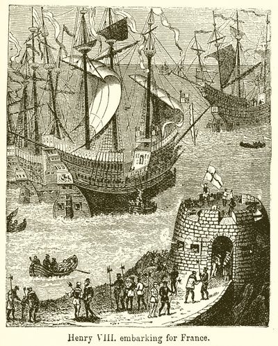 Henry VIII Embarking for France by English School