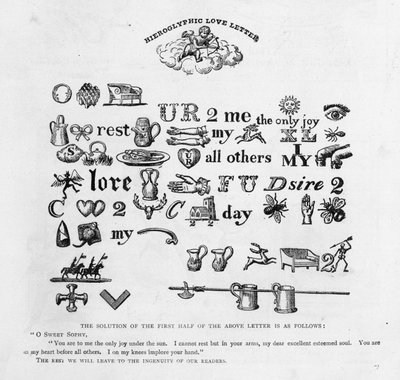 Hieroglyphic Love Letters, c. 1893 by English School