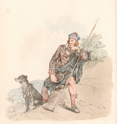 Highland Shepherd by English School