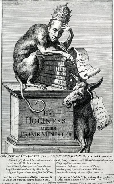 His Holiness and His Prime Minister, 1729 by English School