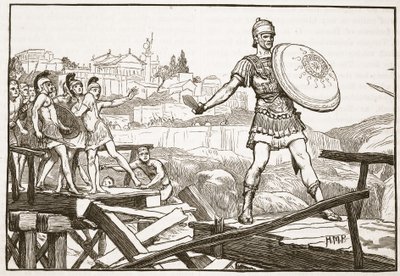 Horatius Cocles Defending the Bridge by English School