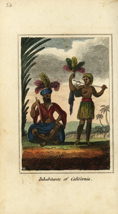 Inhabitants of California, America by English School