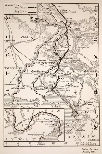 Italian advance, August 1917 by English School