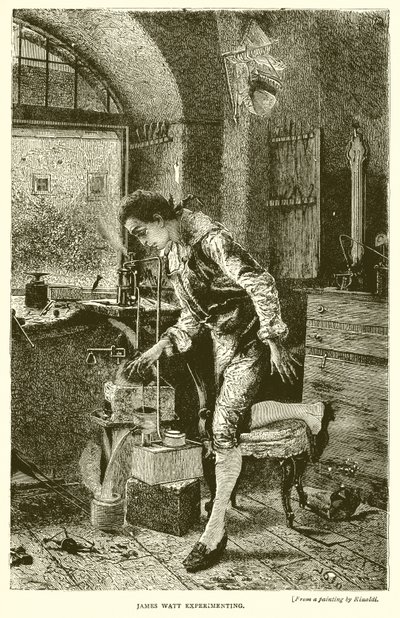 James Watt Experimenting by English School