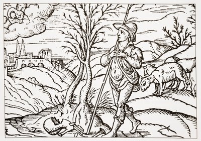 January, from Spensers The Shepherds Calendar, 1579 by English School