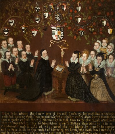 John and Mary Towneley and Family, 1601 by English School