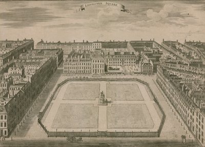 Leicester Square, London, in 1754 by English School